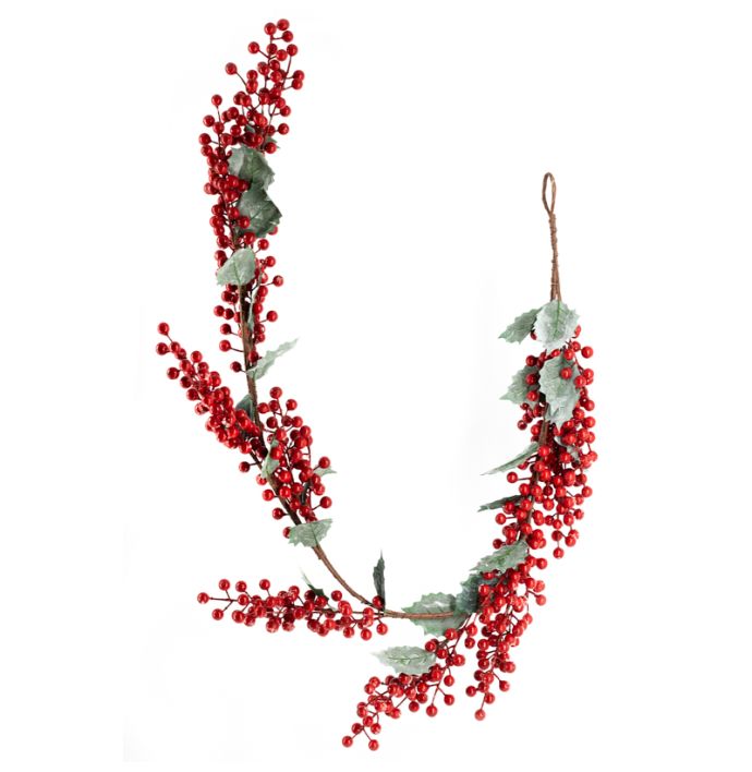 Guirlande besjes rood 130cm wb