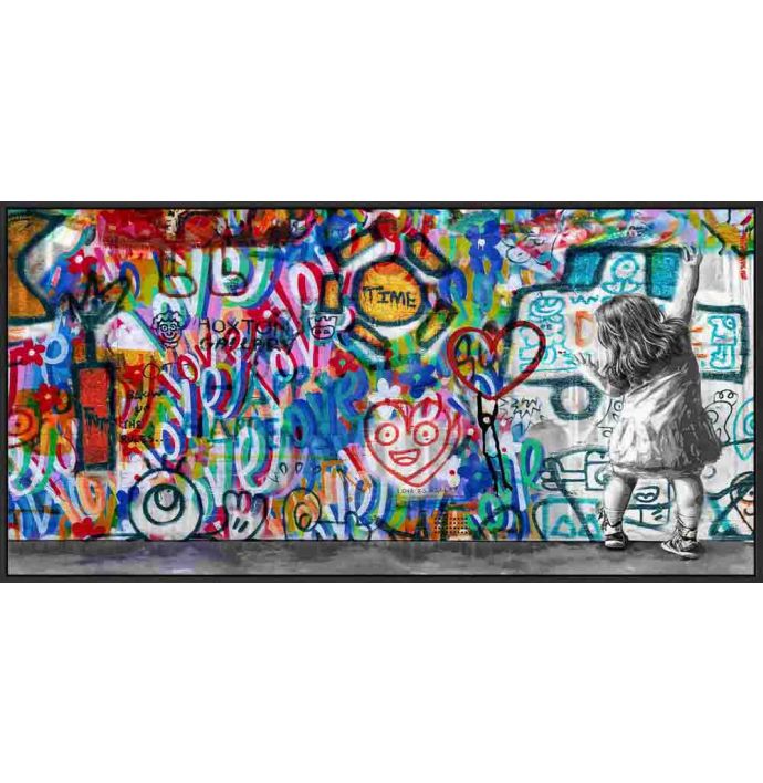 Schilderij popart Frida Banksy