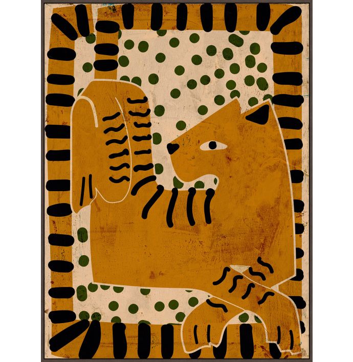 Schilderij met frame tiger