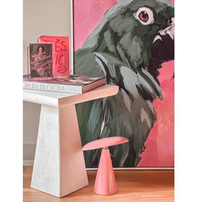 Schilderij papegaai groen/roze