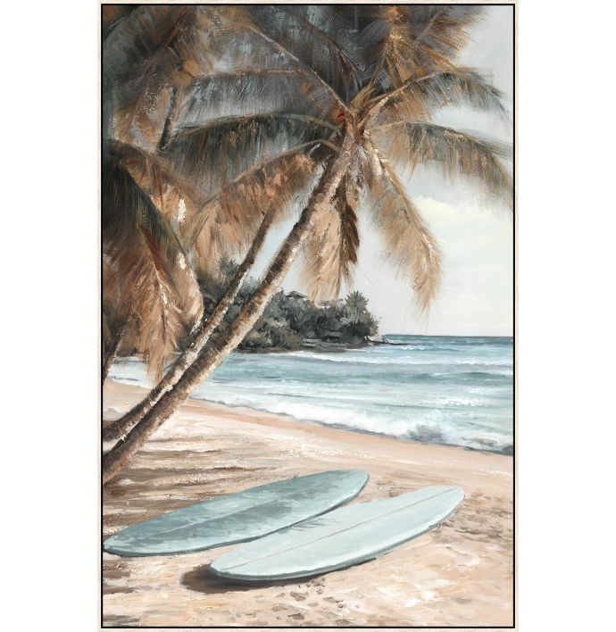 Schilderij met frame palm boards