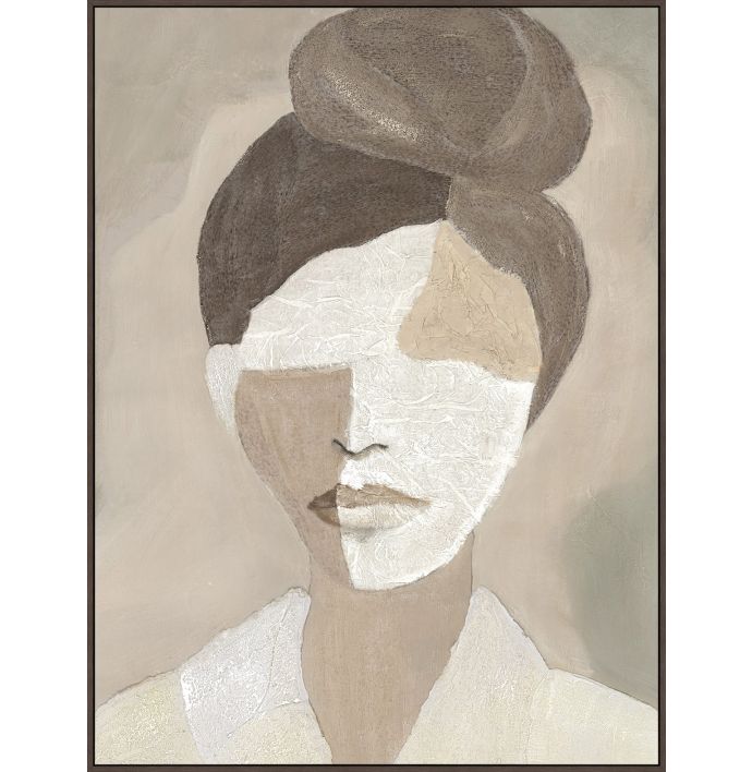 Schilderij met frame vrouw abstract