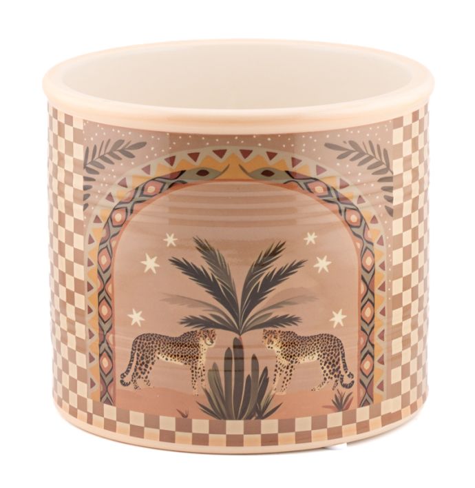 Aardewerk bloempot Palm tiger