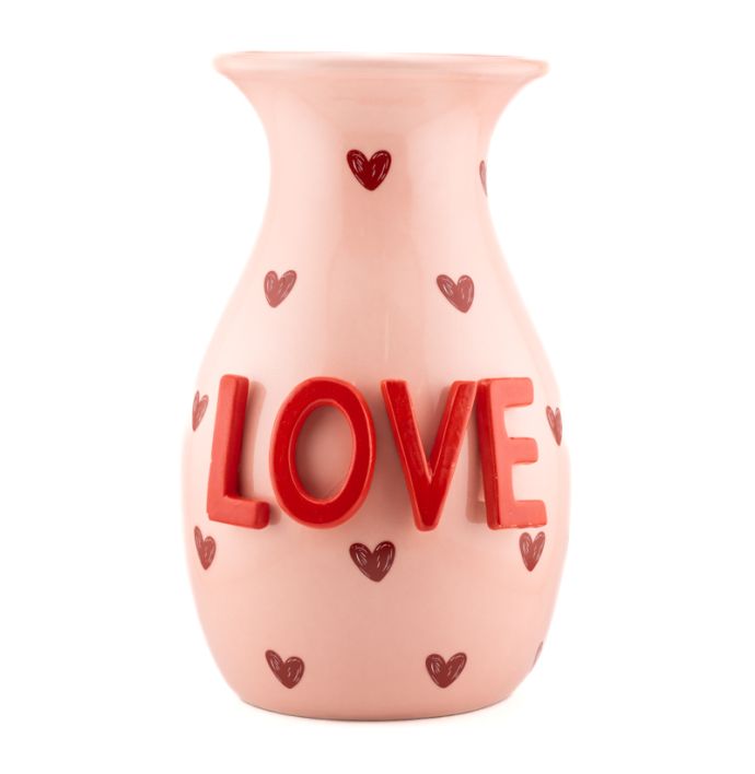 Aardewerk vaas LOVE S