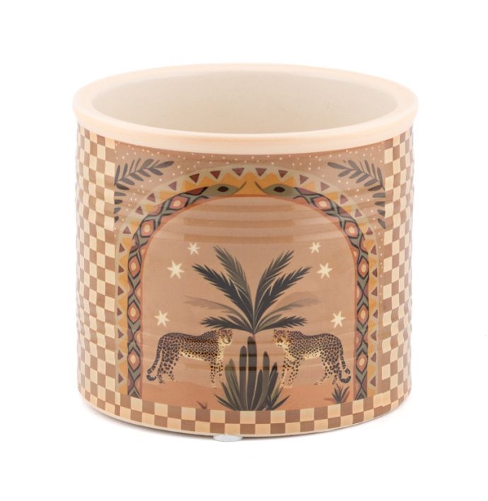 Aardewerk bloempot Palm tiger