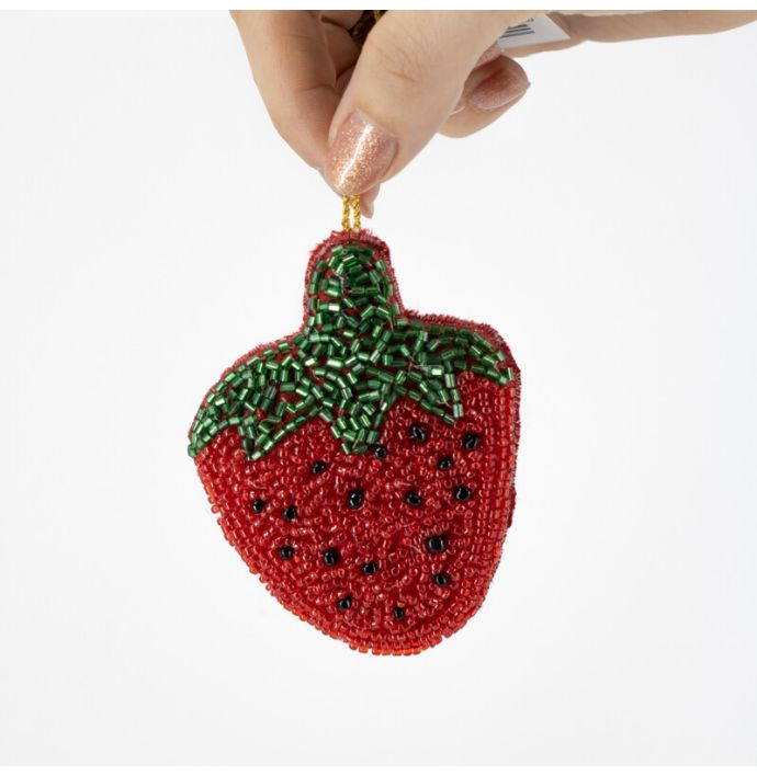 Hanger met kralen Aardbei