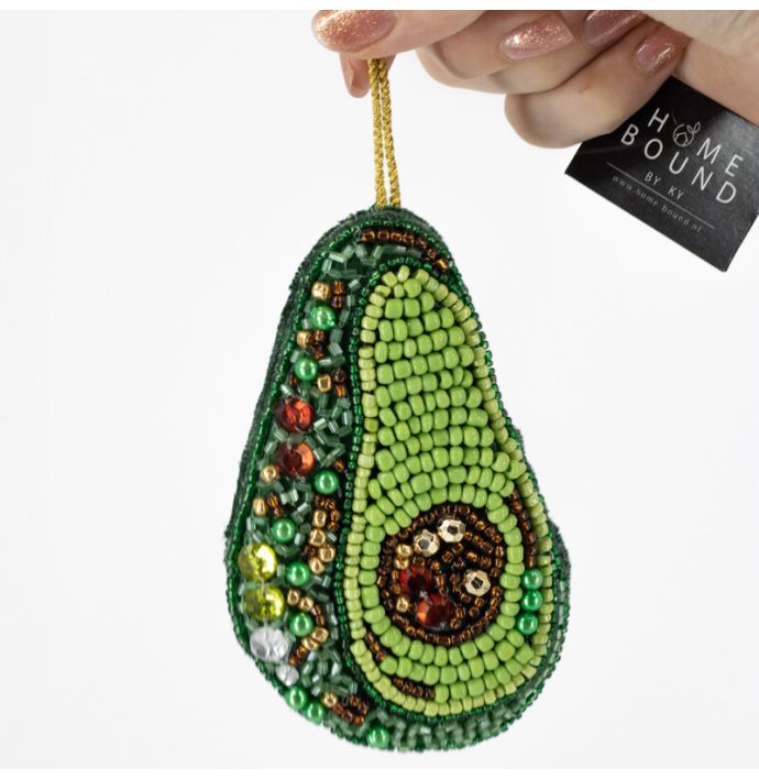 Hanger met kralen Avocado