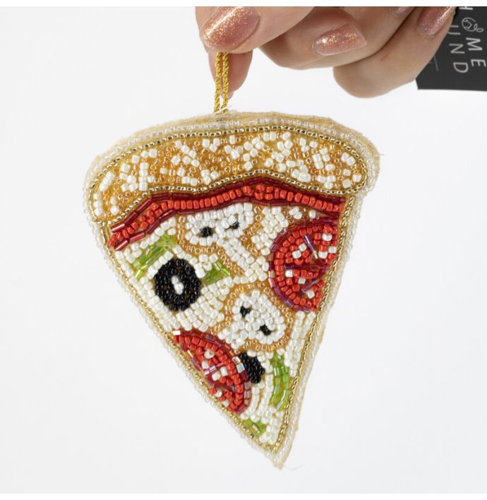 Hanger met kralen Pizza