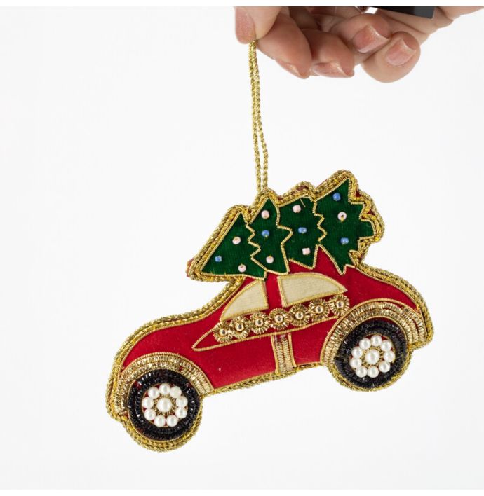 Hanger met kralen Auto Kerstboom