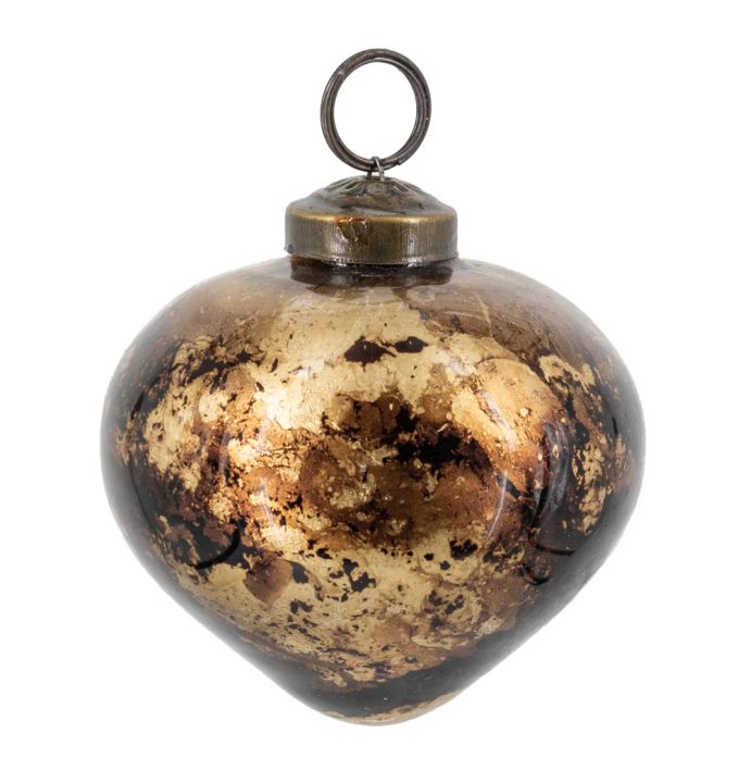 Kerstbal brown marble