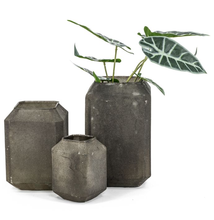 Glazen vaas antraciet