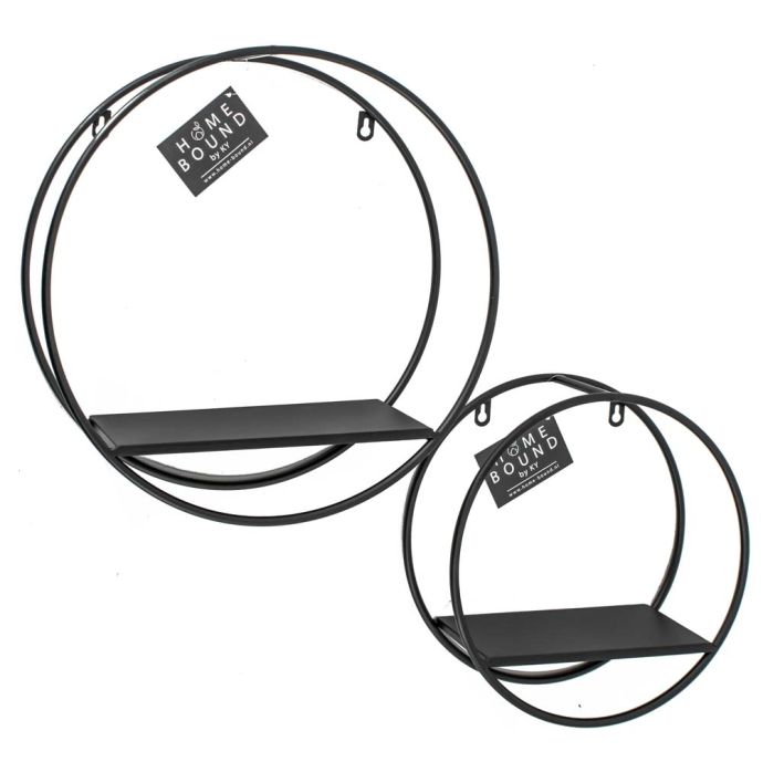 Wandrek metaal rond set van 2