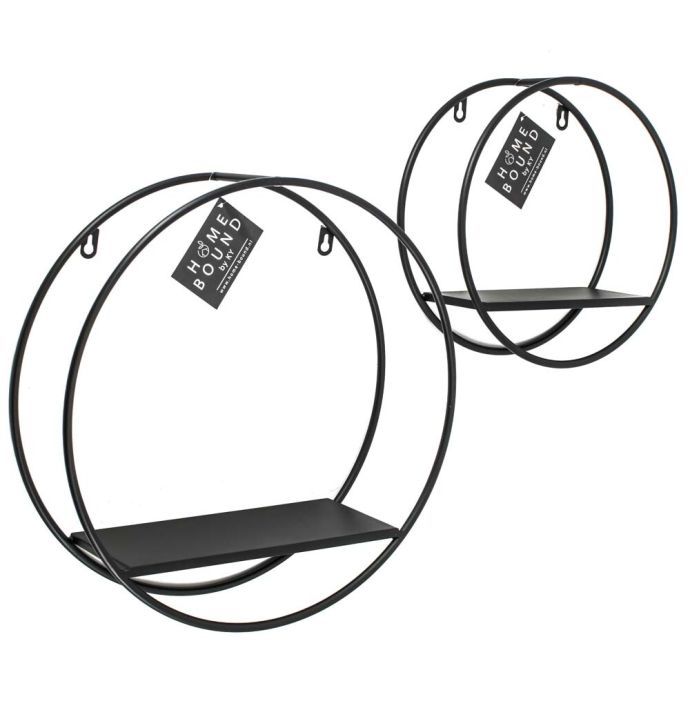 Wandrek metaal rond set van 2