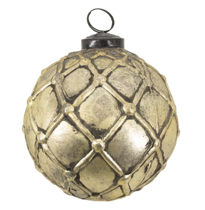 Glazen bal antique gold