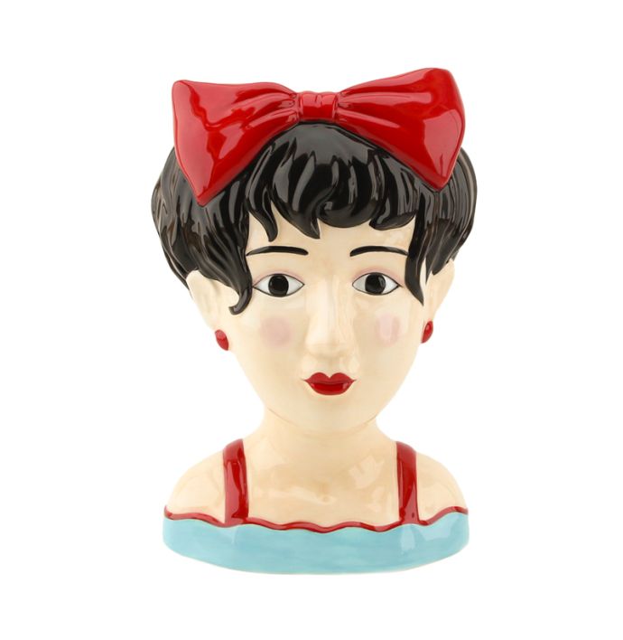 Aardewerk vaas Vrouw met bow