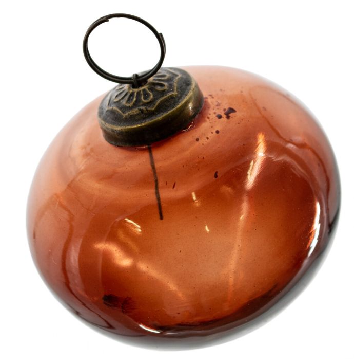 Kerstbal glas amber