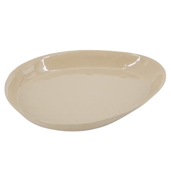 Tray organisch hammered beige