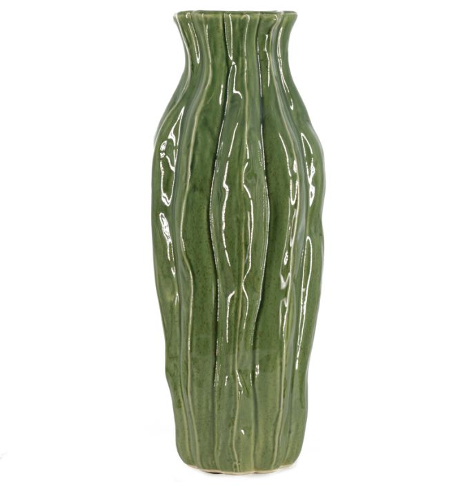 Aardewerk vaas Trunk L groen