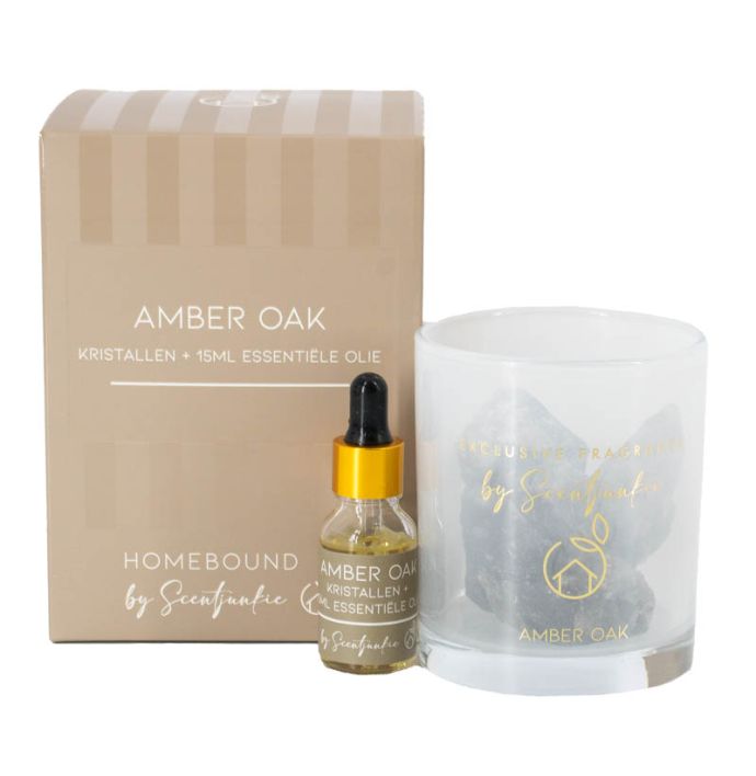 Geur kristal met 15ml essentiële olie amber oak
