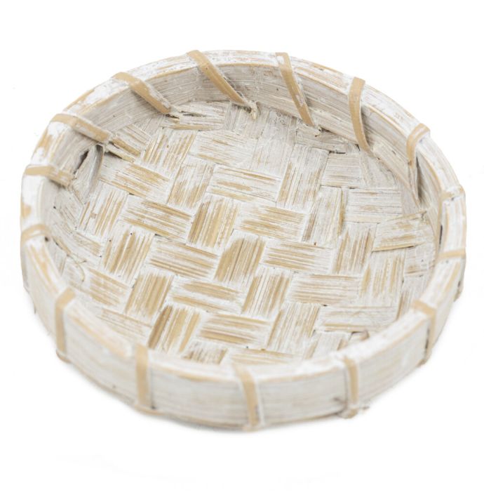 Bamboo schaaltje hoog whitewash