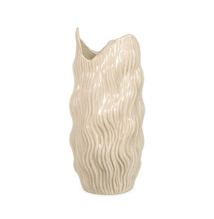Aardewerk vaas Veil beige M