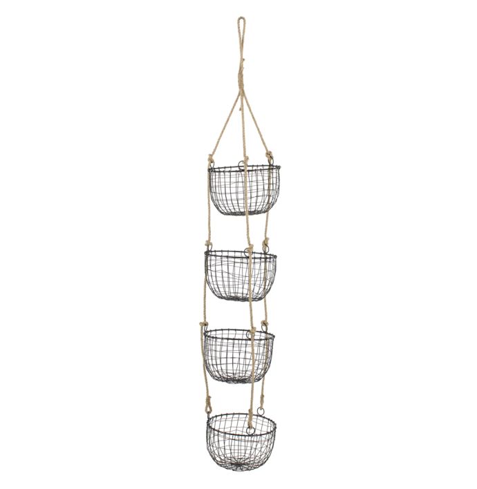 Draadmand set van 4 medium met touw