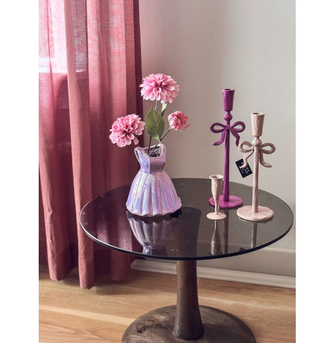 Kaarsenstandaard strikje 30cm fuchsia