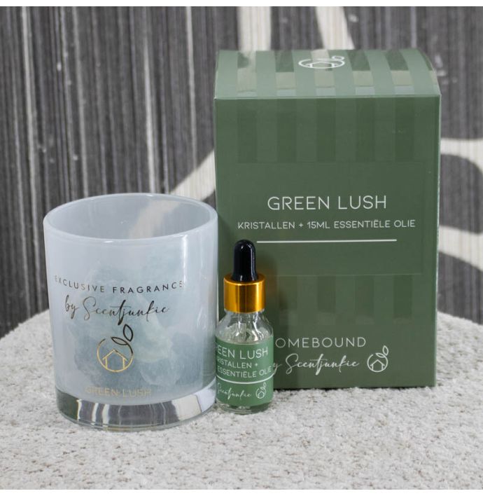Geur kristal met 15ml essentiële olie green lush