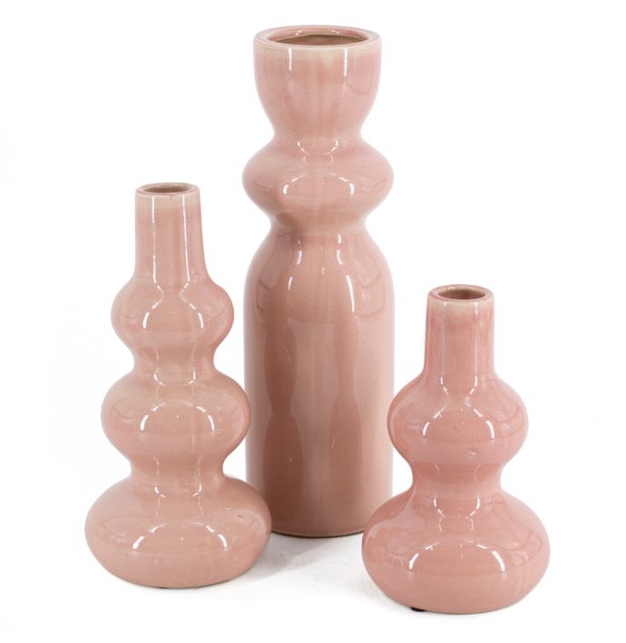 Aardewerk vaas pink
