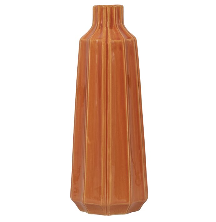 Aardewerk vaas Stripes tangerine