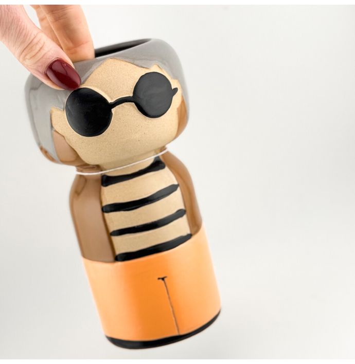 Aardewerk Kokeshi Doll vaas
