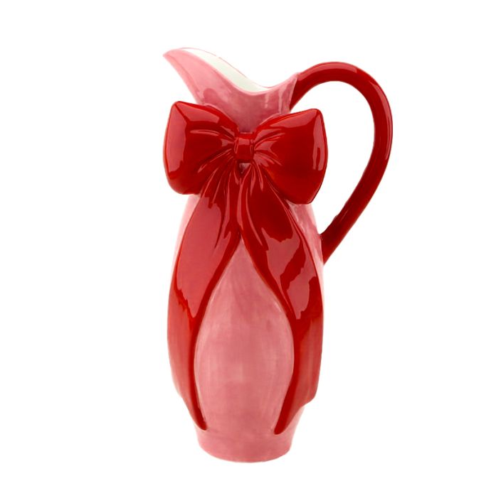 Aardewerk kan Strik roze/rood