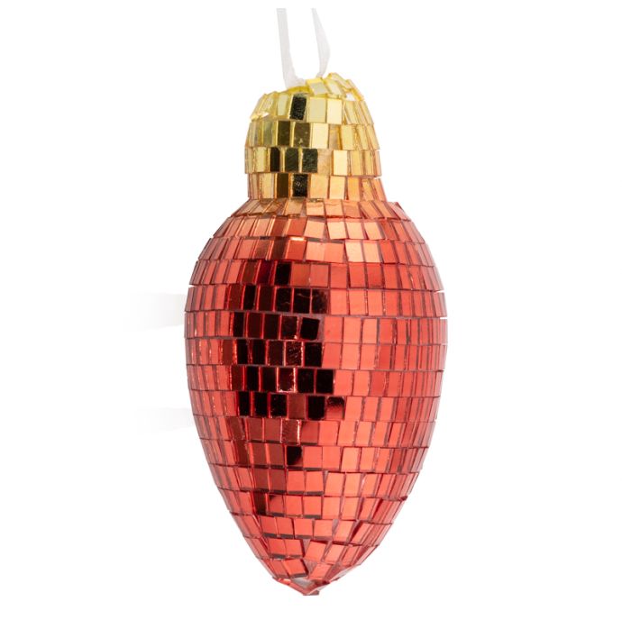 Hanger discobal 9,5cm roze/geel
