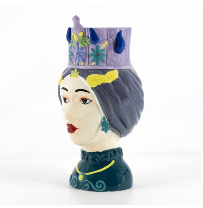 Aardewerk vaas Vrouw kroon
