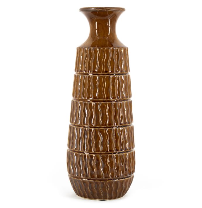 Aardewerk vaas Aztec bruin