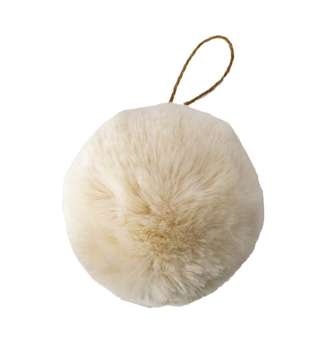 Fluffy bal hangend wit 7cm