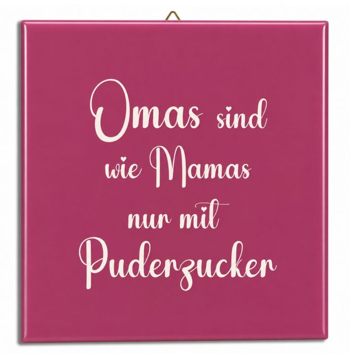 Fliese “Oma mit Puderzucker”