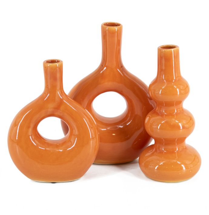 Aardewerk vaas tangerine