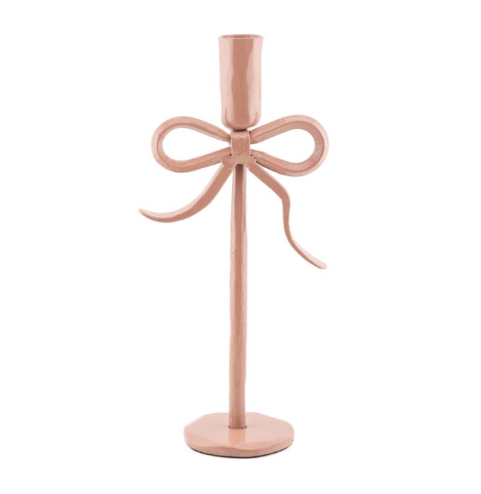 Kaarsenstandaard bow 25cm roze