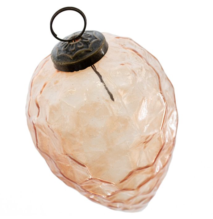 Kerstbal glas roze
