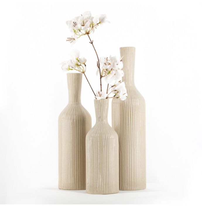 Aardewerk vaas Conic M beige