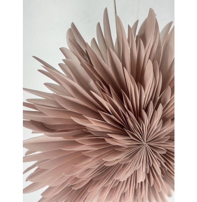 Kerstster snow 60cm roze met pendel