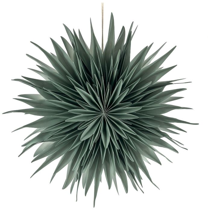 Kerstster snow 40cm turquoise met pendel