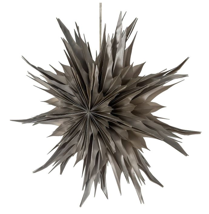 Kerstster ice 50cm taupe met pendel