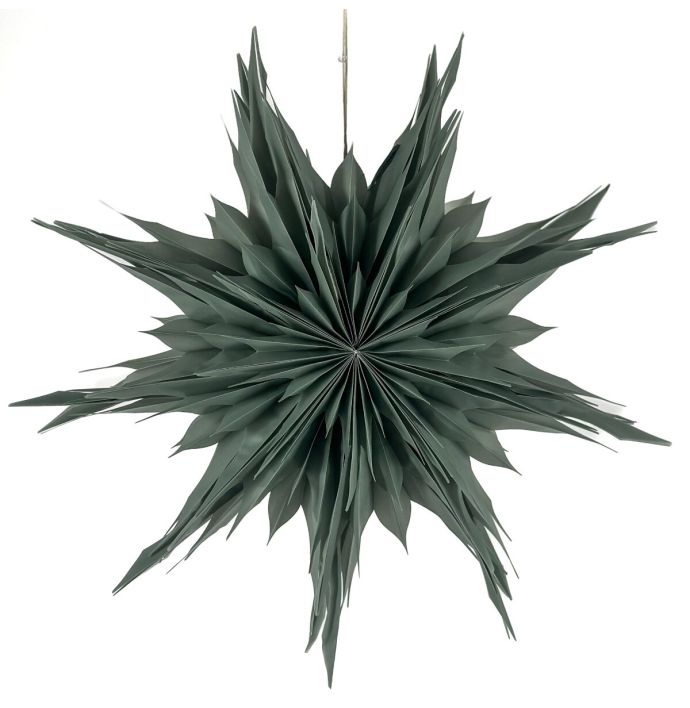 Kerstster ice 50cm turquoise met pendel