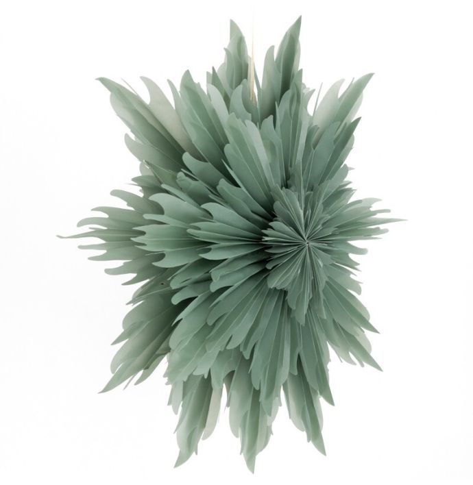 Kerstster star 60cm turquoise met pendel