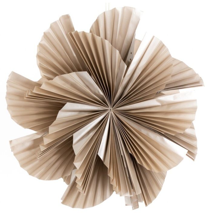 Papieren kerstster waves 60cm taupe met pendel