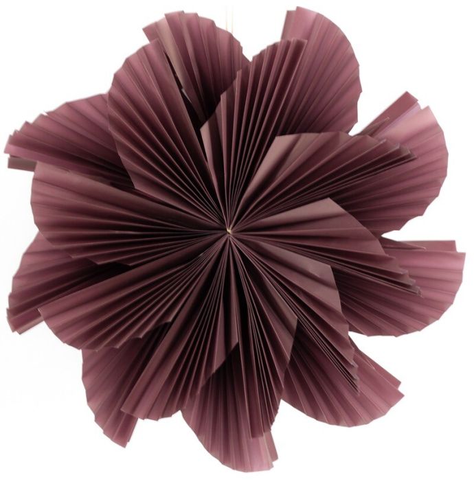 Papieren kerstster waves 60cm paars met pendel