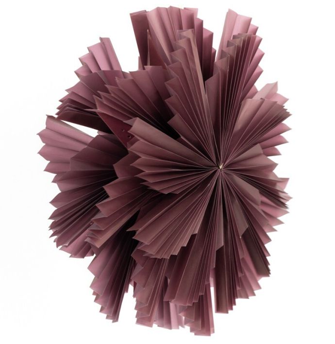 Papieren kerstster waves 60cm paars met pendel