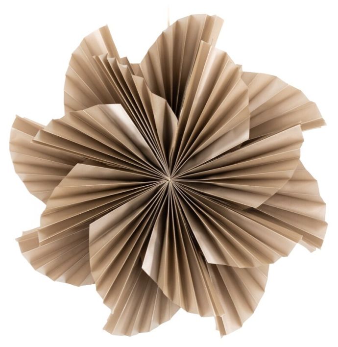 Papieren kerstster waves 40cm taupe met pendel